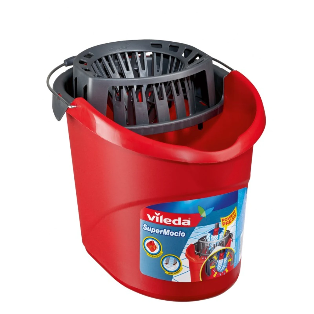 Wiadro z wyciskaczem Vileda Torsion Power, czerwone