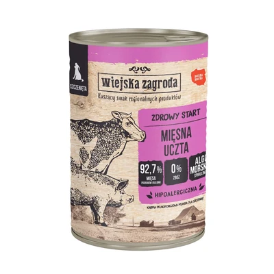 Mokra karma dla szczeniąt Wiejska Zagroda - Mięsna uczta 400g