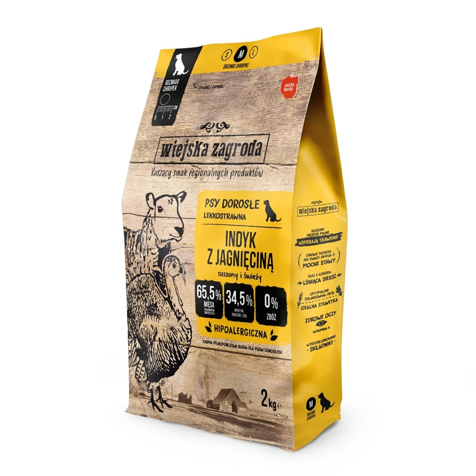 Karma sucha Wiejska Zagroda Indyk z Jagnięciną - 2 kg
