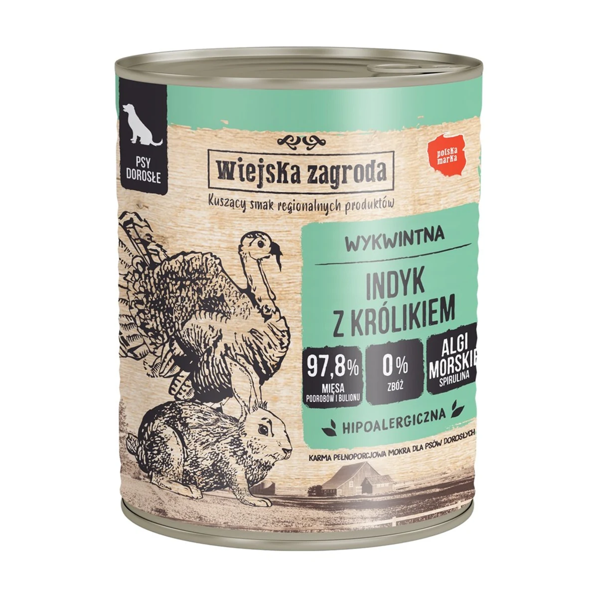 Wiejska Zagroda Indyk z królikiem 800g