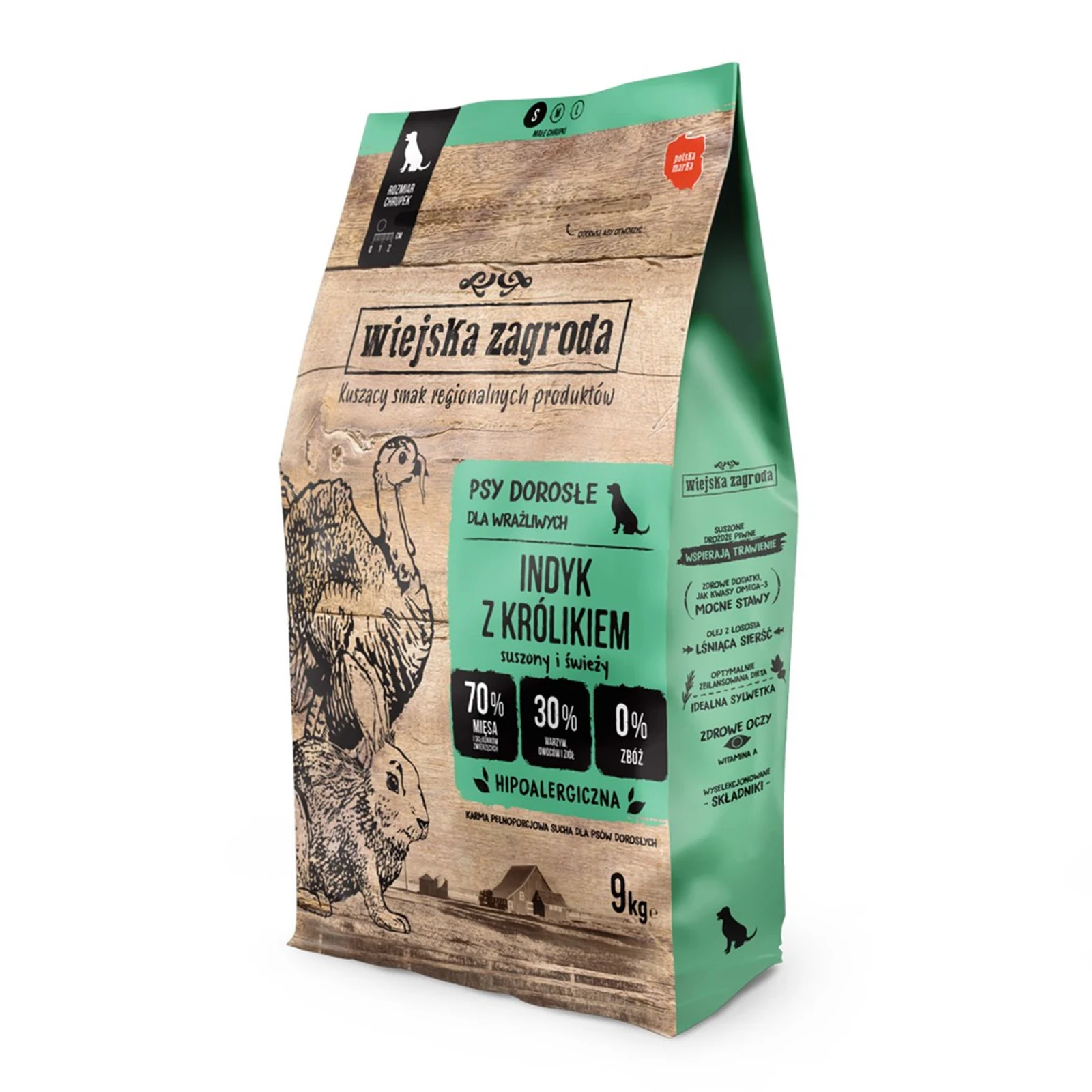 Wiejska Zagroda indyk z królikiem - 9kg