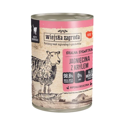 Mokra karma dla psa - Wiejska Zagroda Jagnięcina z krylem 400g