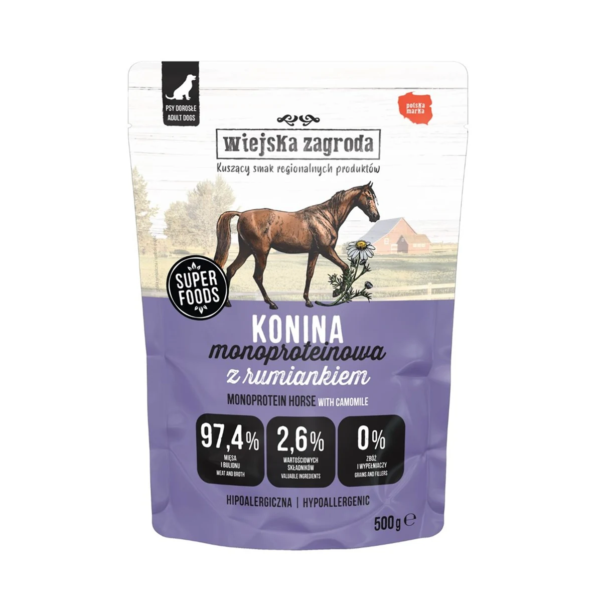 Wiejska Zagroda Konina 500g - Mokra Monobiałkowa