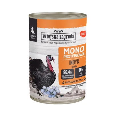 Mokra karma dla psa Wiejska Zagroda Monobiałkowa Indyk 400g