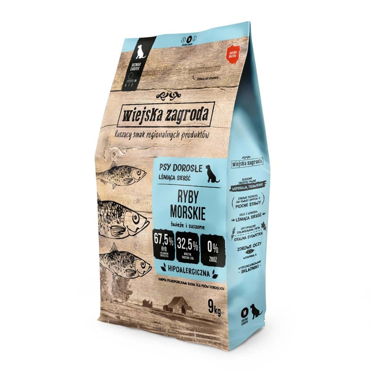 Wiejska Zagroda Ryby Morskie 9kg - Karma Sucha