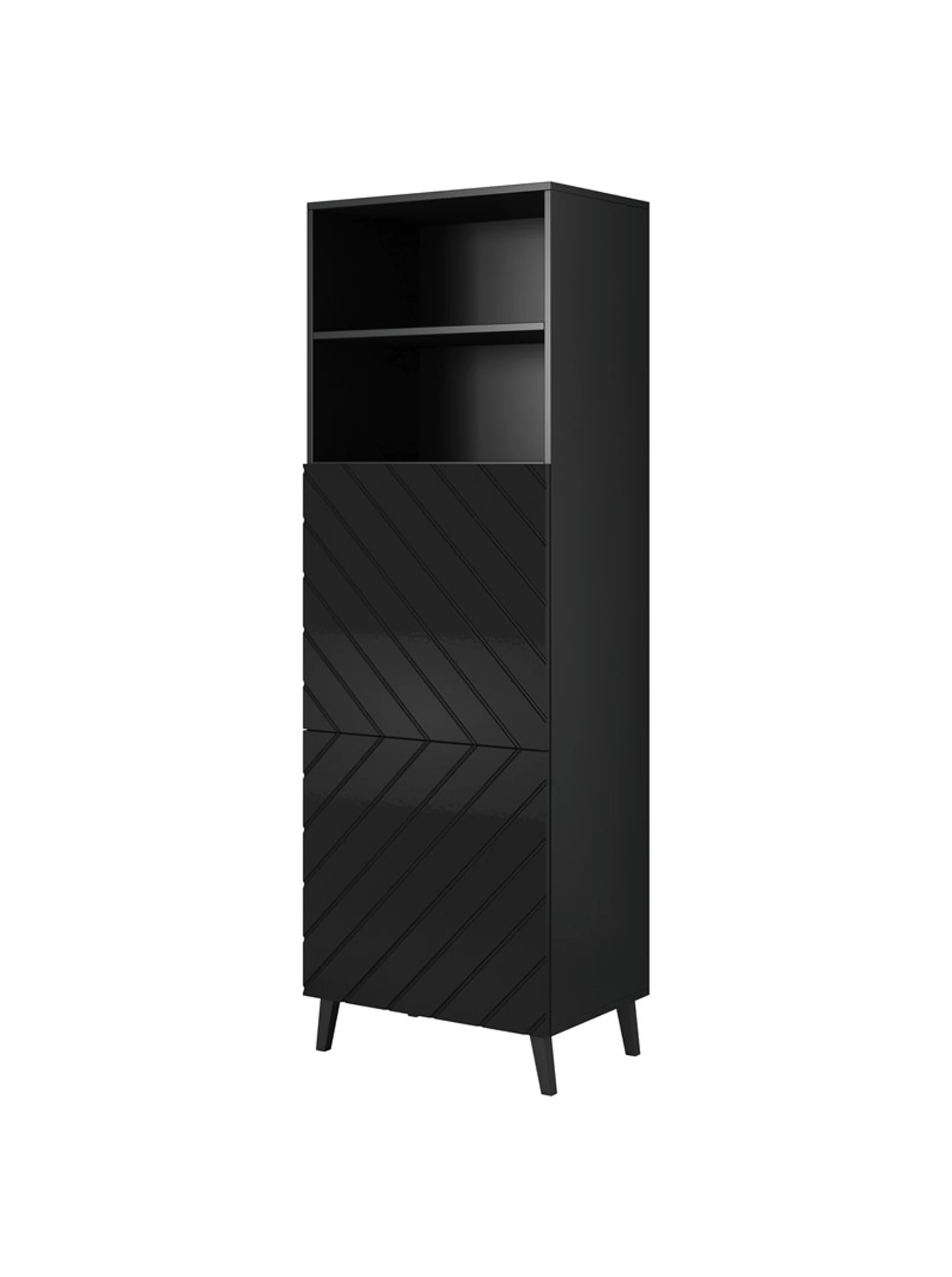 Witryna ABETO 60x40xH176,5 czarny/czarny połysk — zdjęcie 1 z 4