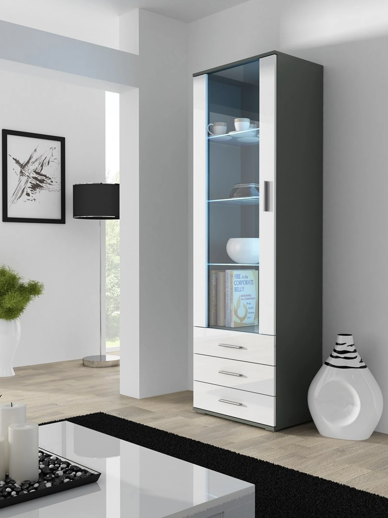 Witryna SOHO S1 szary/biały połysk — zdjęcie 1 z 7