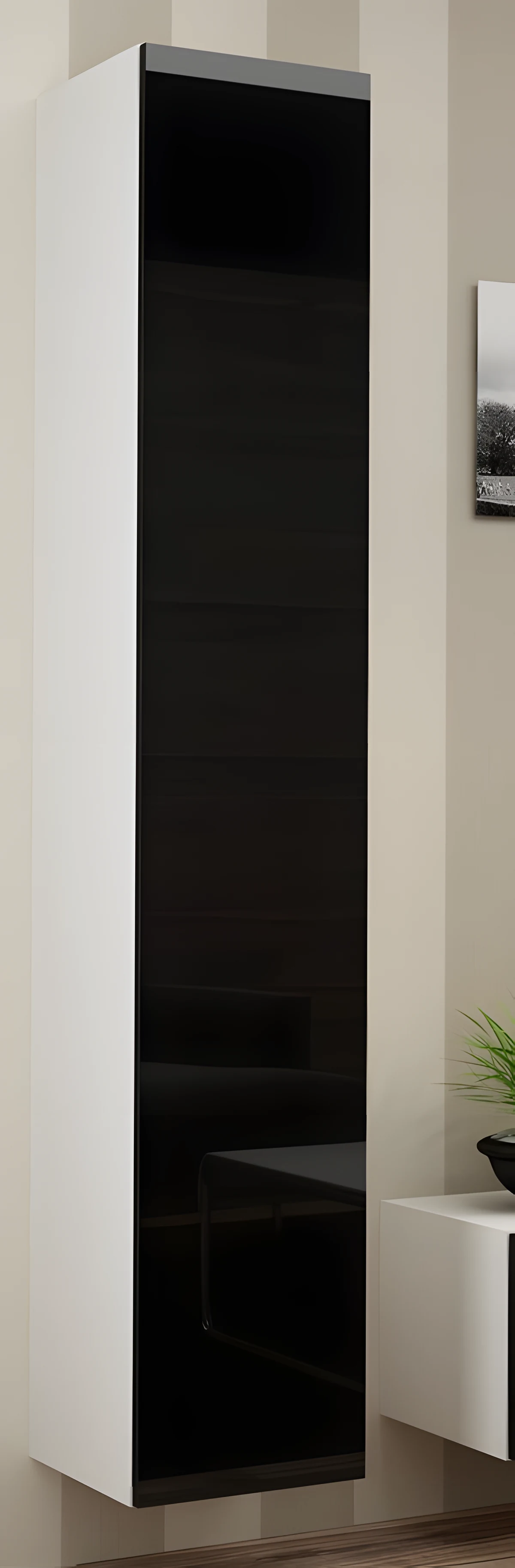 Witryna VIGO 180/40/30 biały/czarny poł