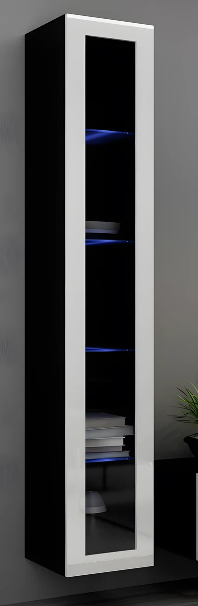 Witryna VIGO 180 cm czarny/biały