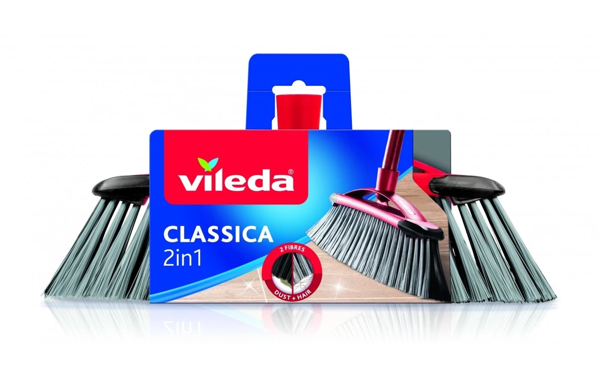 Szczotka Vileda Classica 2w1, szara, wymienny wkład