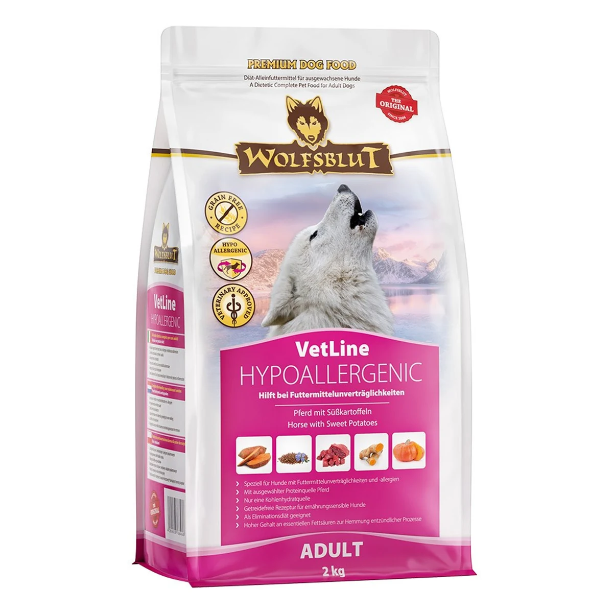 WOLFSBLUT Vetline Hypoallergenic 2kg Sucha Karma