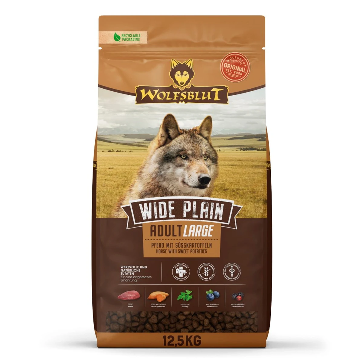 WOLFSBLUT Wide Plain Large Breed 12,5kg - Sucha Karma