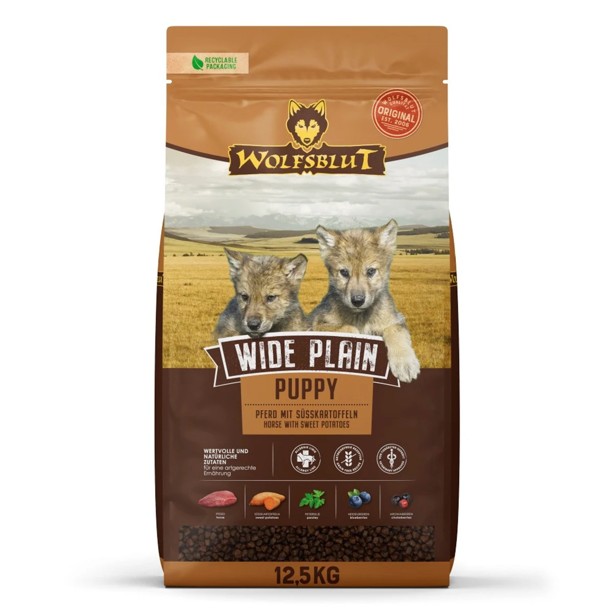 WOLFSBLUT Wide Plain Puppy 12,5kg - Sucha Karma