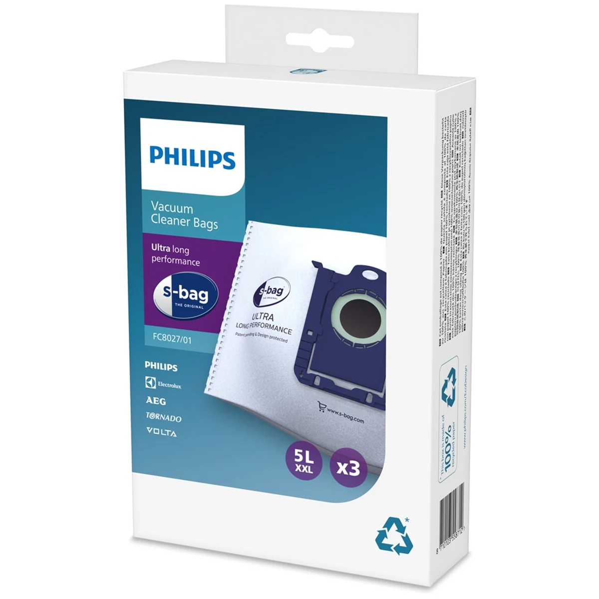Worek do odkurzacza AEG, Electrolux, Philips FC8027/01 (3 szt., 5 l, S-bag)