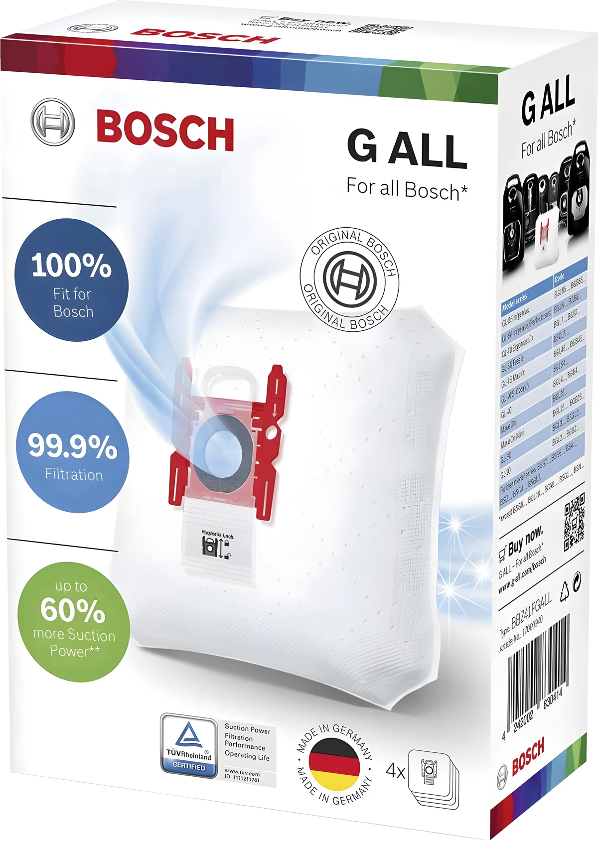 Worek do odkurzacza Bosch BBZ 41FGALL (Włókno syntetyczne; 4 szt.)