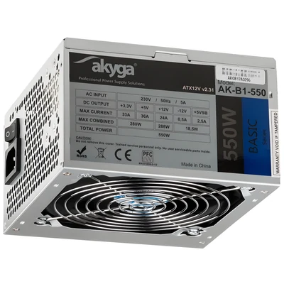 Zasilacz Akyga Basic AK-B1-550 550W Aktywne Chłodzenie