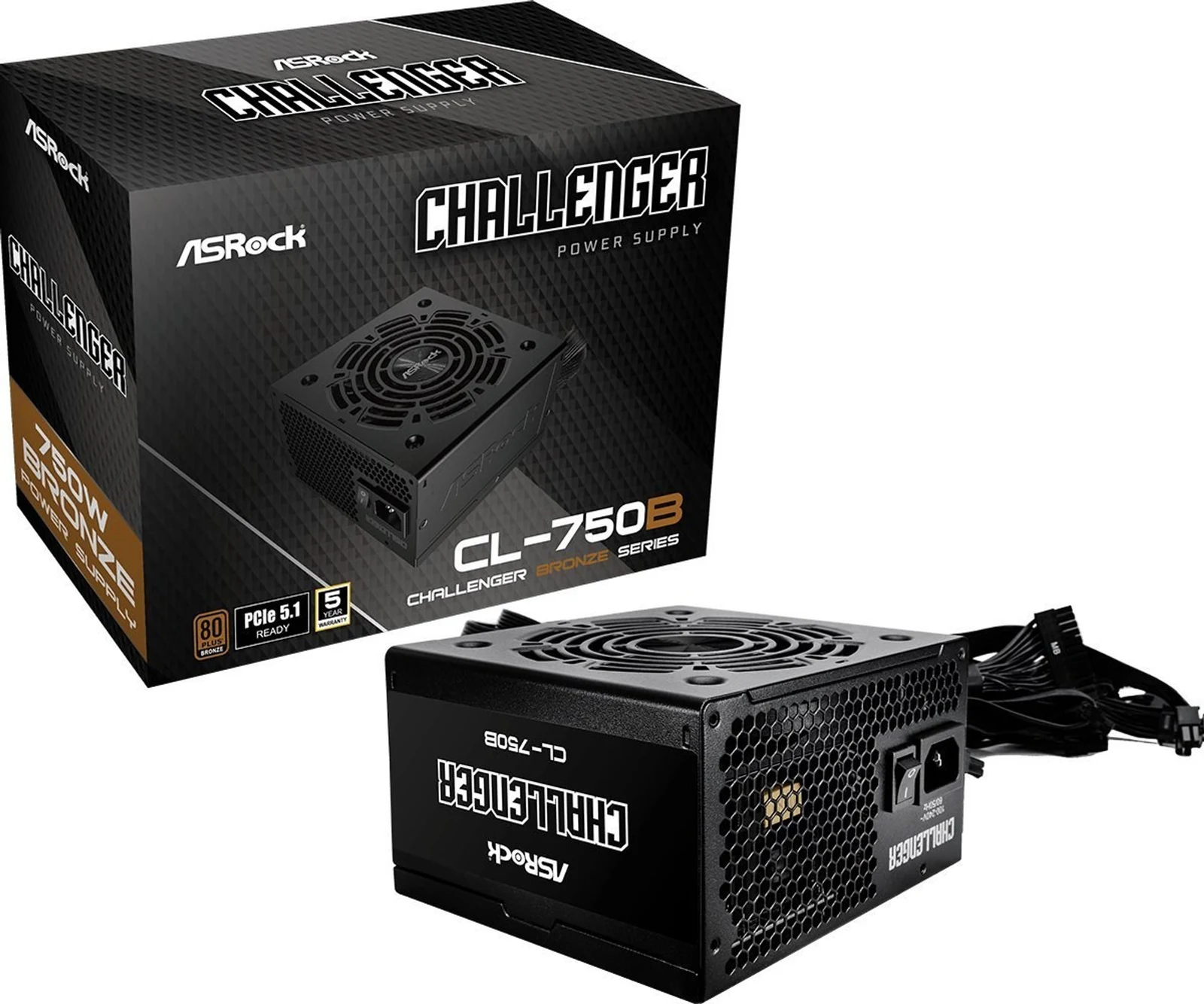 Zasilacz ASRock CHALLENGER 750W 80 Plus Bronze — zdjęcie 1 z 7