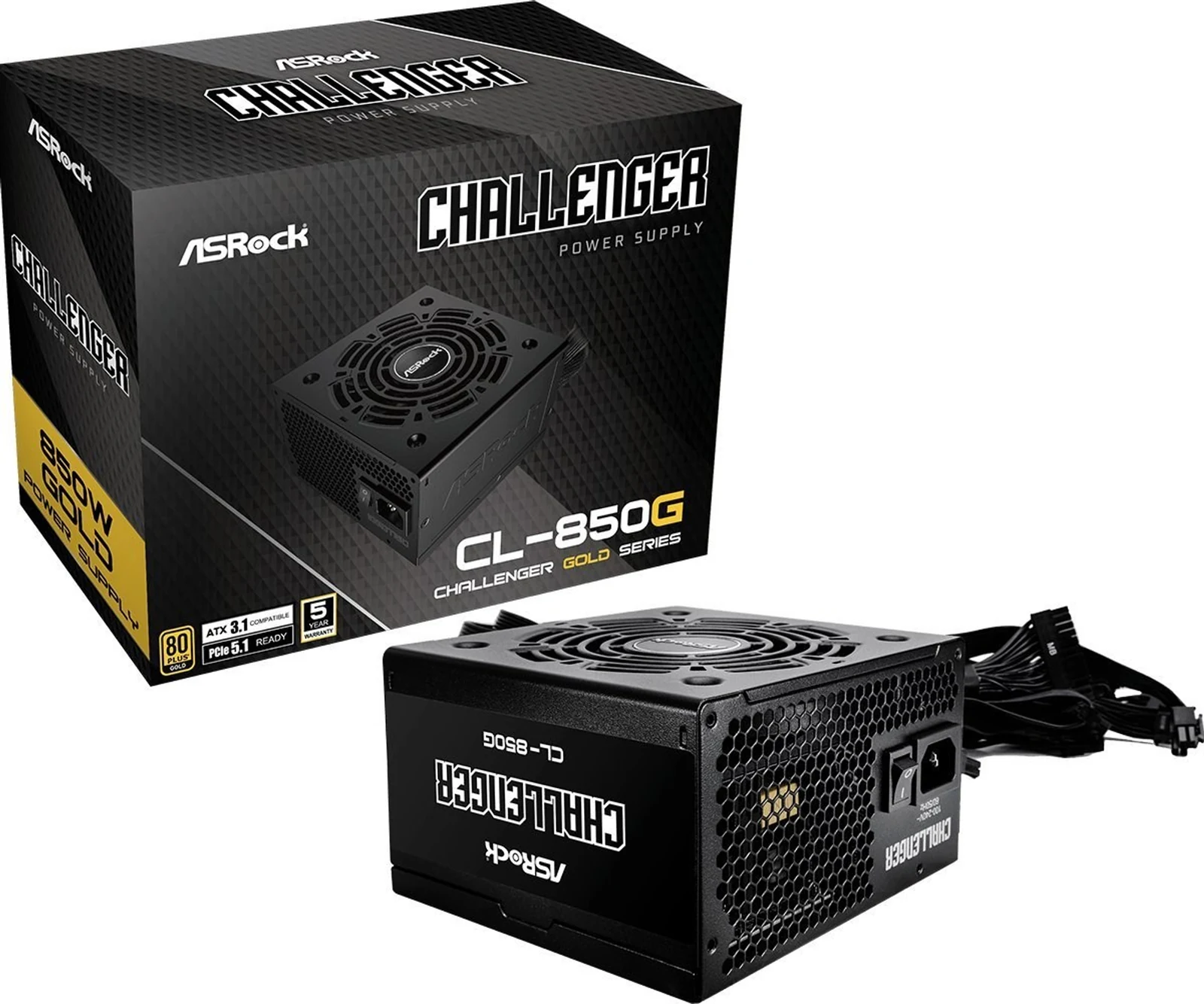 Zasilacz ASRock CHALLENGER 850W 80 Plus Gold — zdjęcie 1 z 5