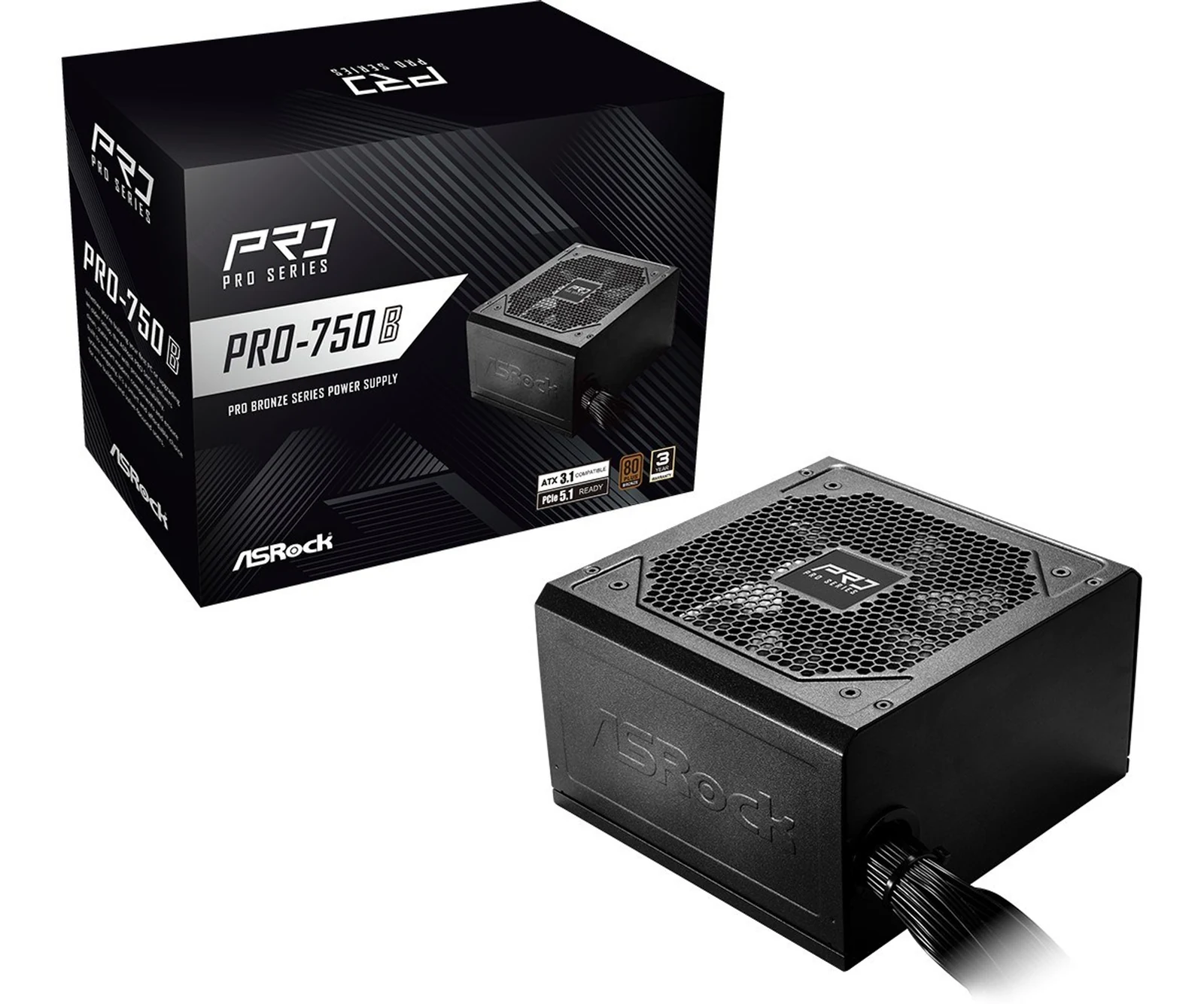 Zasilacz ASRock PRO-750B 750W 80 PLUS Bronze — zdjęcie 1 z 5