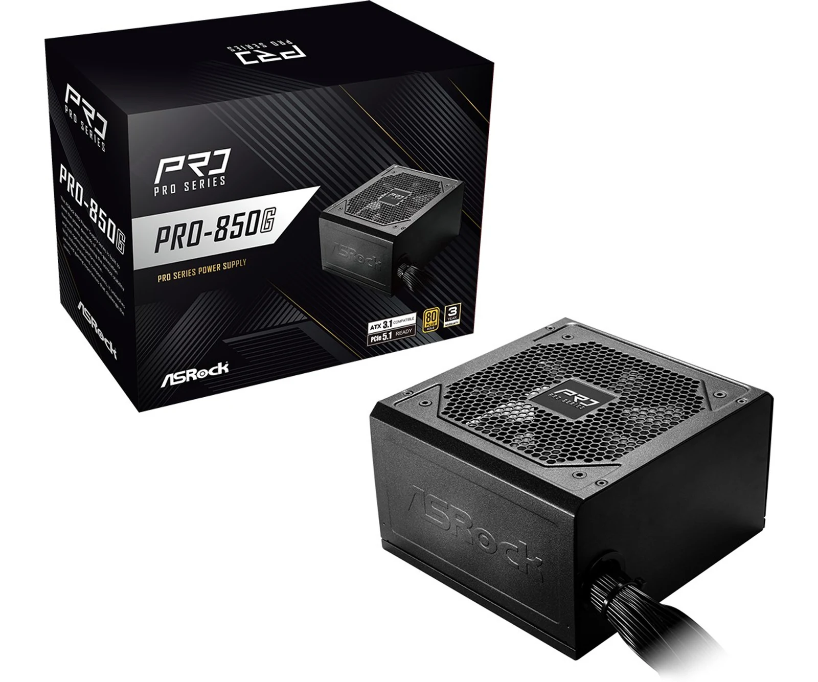 Zasilacz ASRock PRO-850G 850W 80 PLUS Gold — zdjęcie 1 z 8