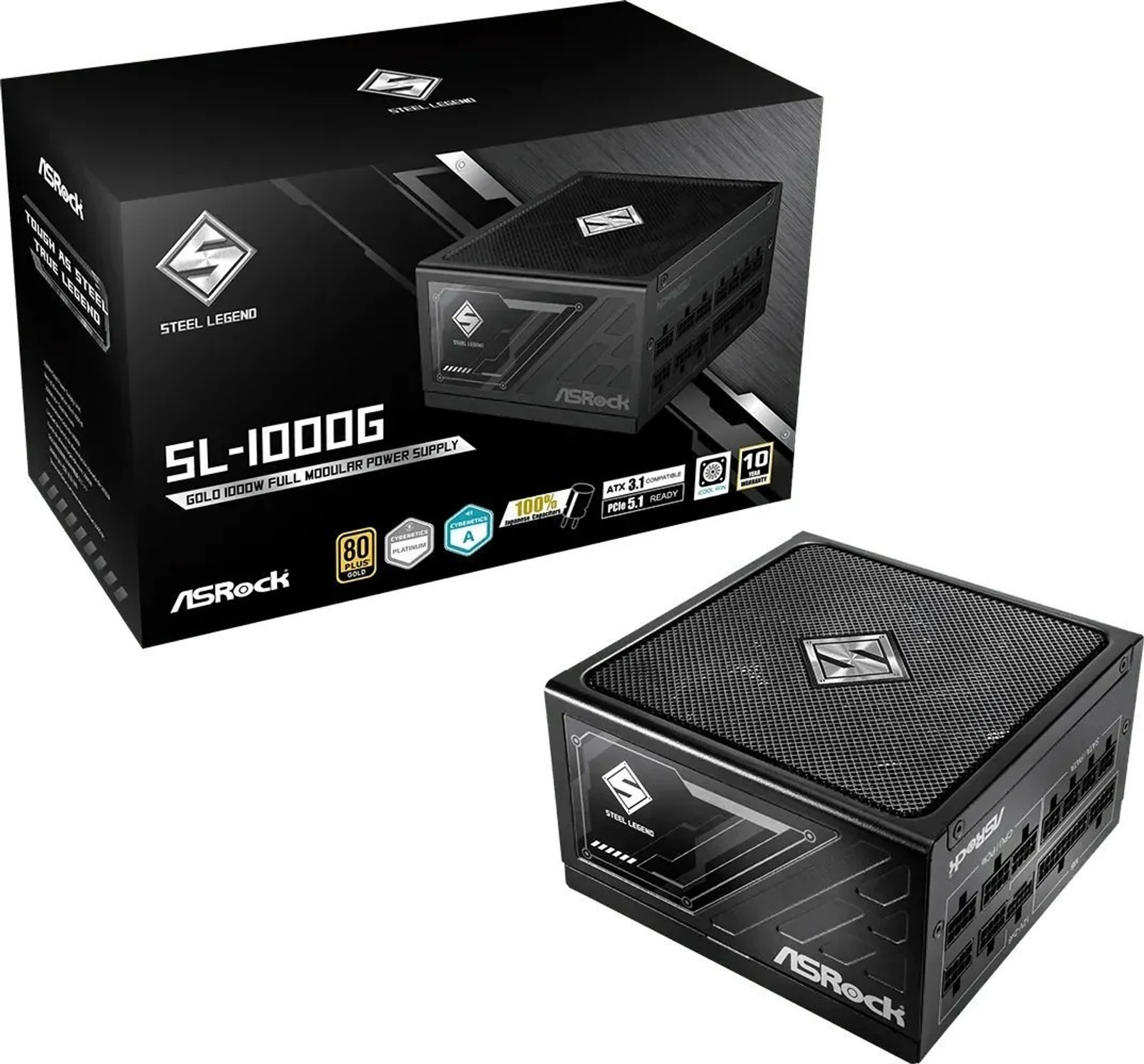 Zasilacz ASRock STEEL LEGEND 1000W 80 Plus Gold — zdjęcie 1 z 7