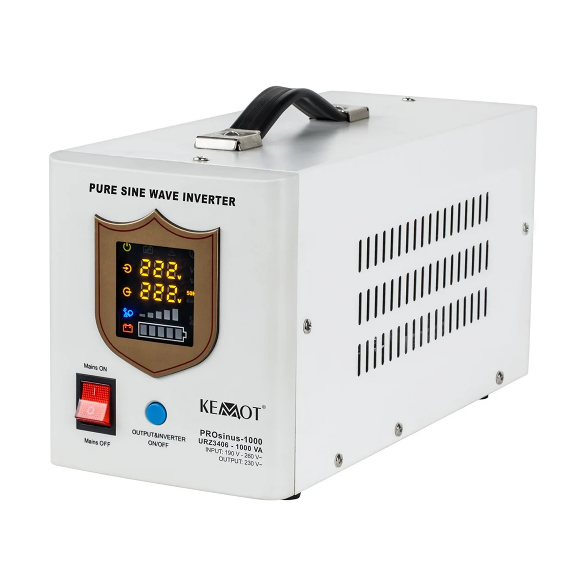 Zasilacz awaryjny KEMOT PROsinus-1000 1000VA/700W z czystą sinusoidą i ładowaniem 12V