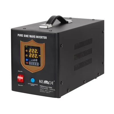 Zasilacz awaryjny KEMOT PROsinus-1000, czarny, 1000VA/700W, z czystą sinusoidą i ładowaniem 12V