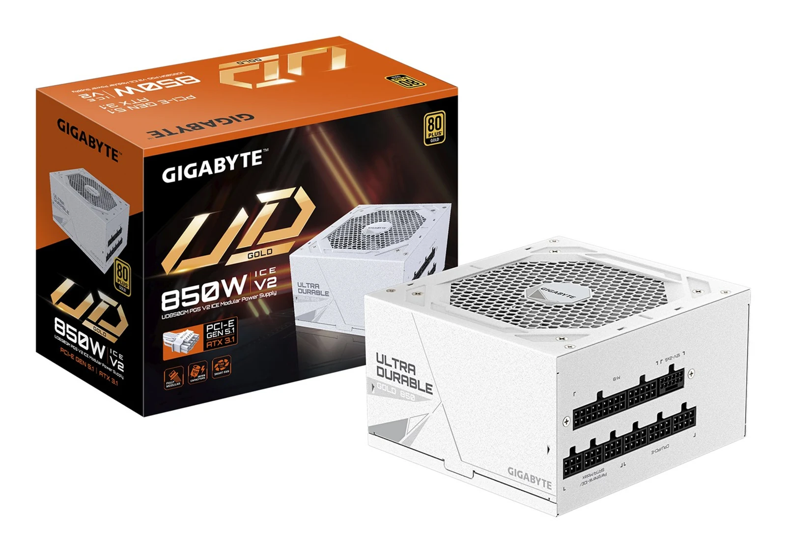 Zasilacz Gigabyte UD850GM PG5 ICE 850W — zdjęcie 1 z 7