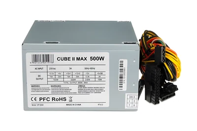 Zasilacz IBOX CUBE II 500W 12 CM FAN Srebrny