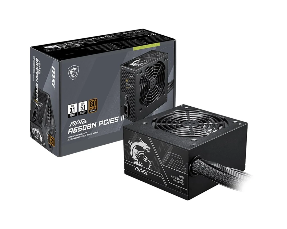 Zasilacz MSI MAG A650BN PCIE5 II - Czarny