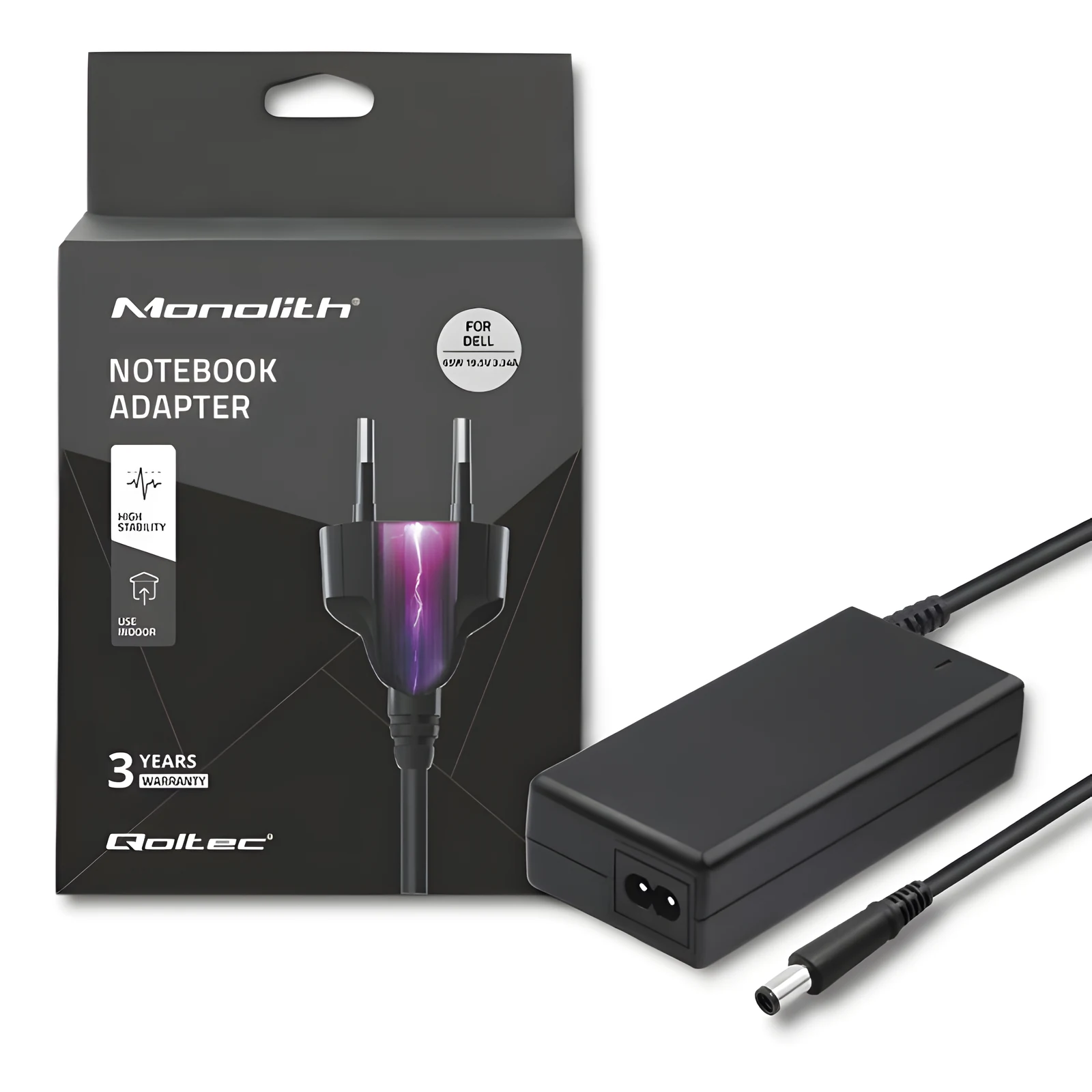 Zasilacz Qoltec 65W do notebooka DELL — zdjęcie 1 z 8