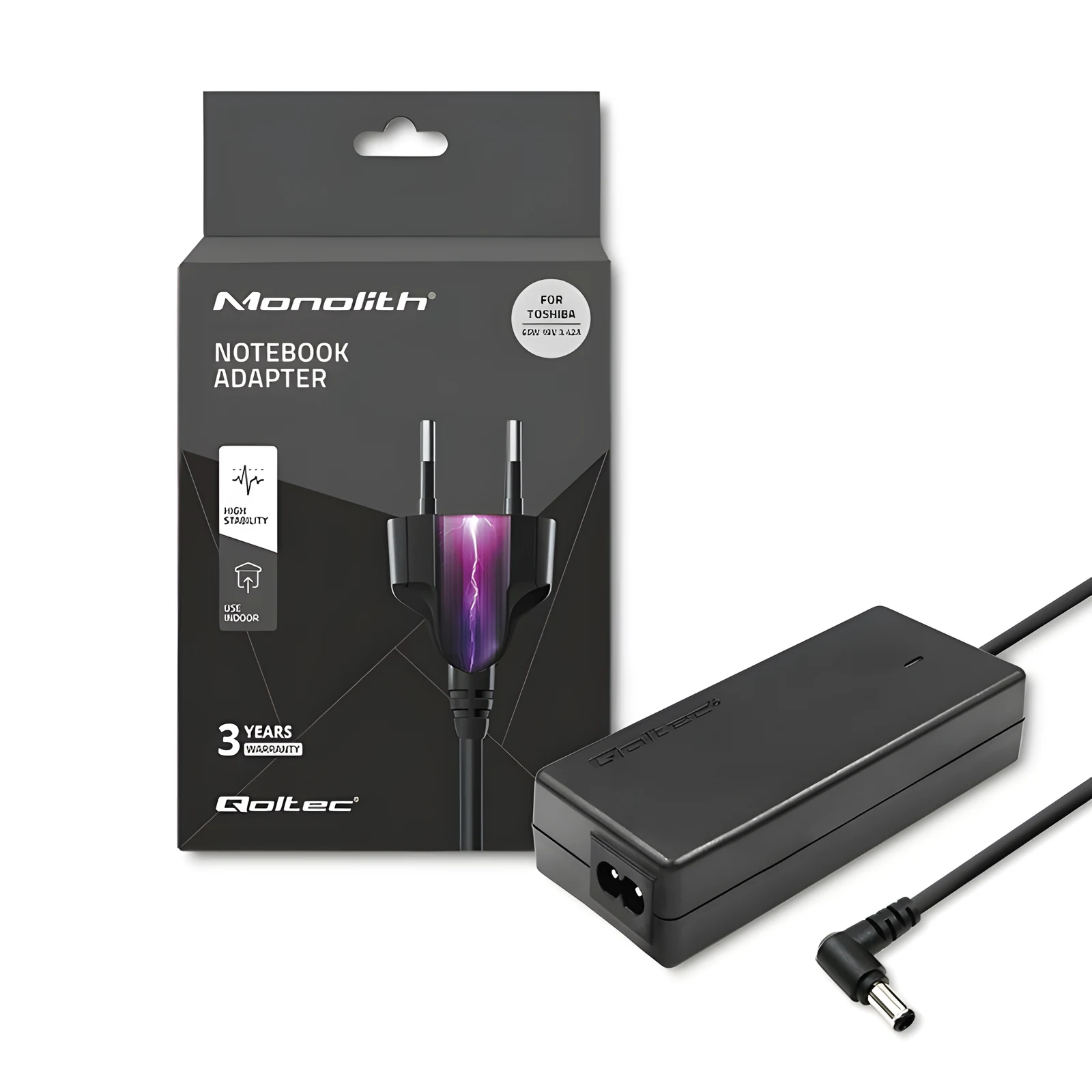 Zasilacz Qoltec 65W do notebooka Toshiba — zdjęcie 1 z 8
