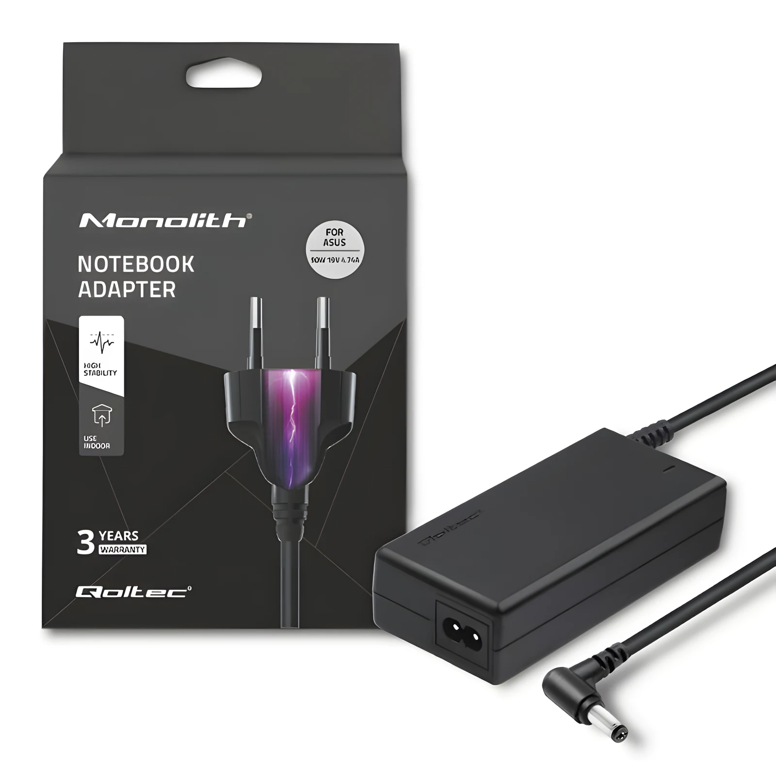 Zasilacz Qoltec 90W do notebooka Asus — zdjęcie 1 z 7