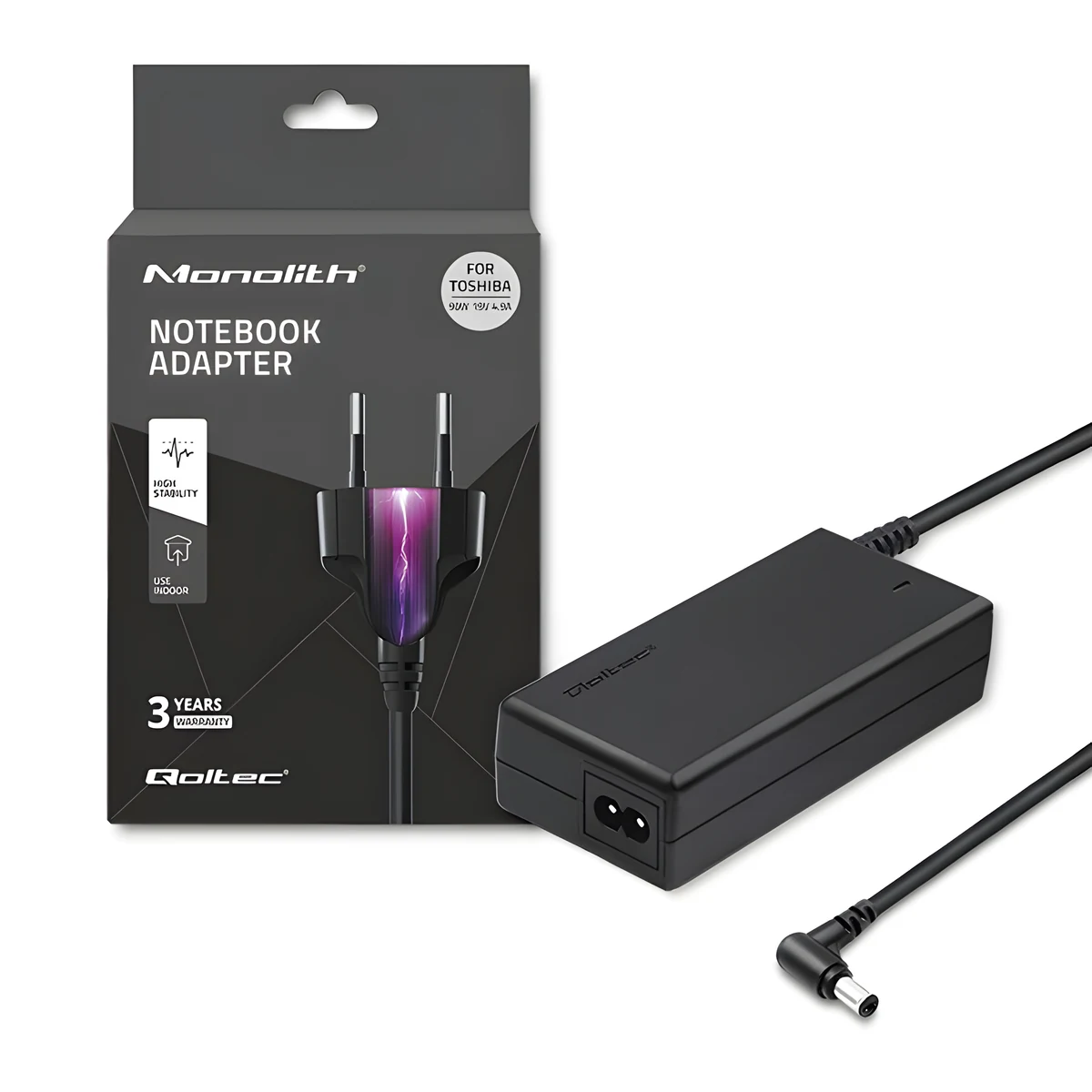 Zasilacz Qoltec 90W do notebooka Toshiba 19V 4.9A