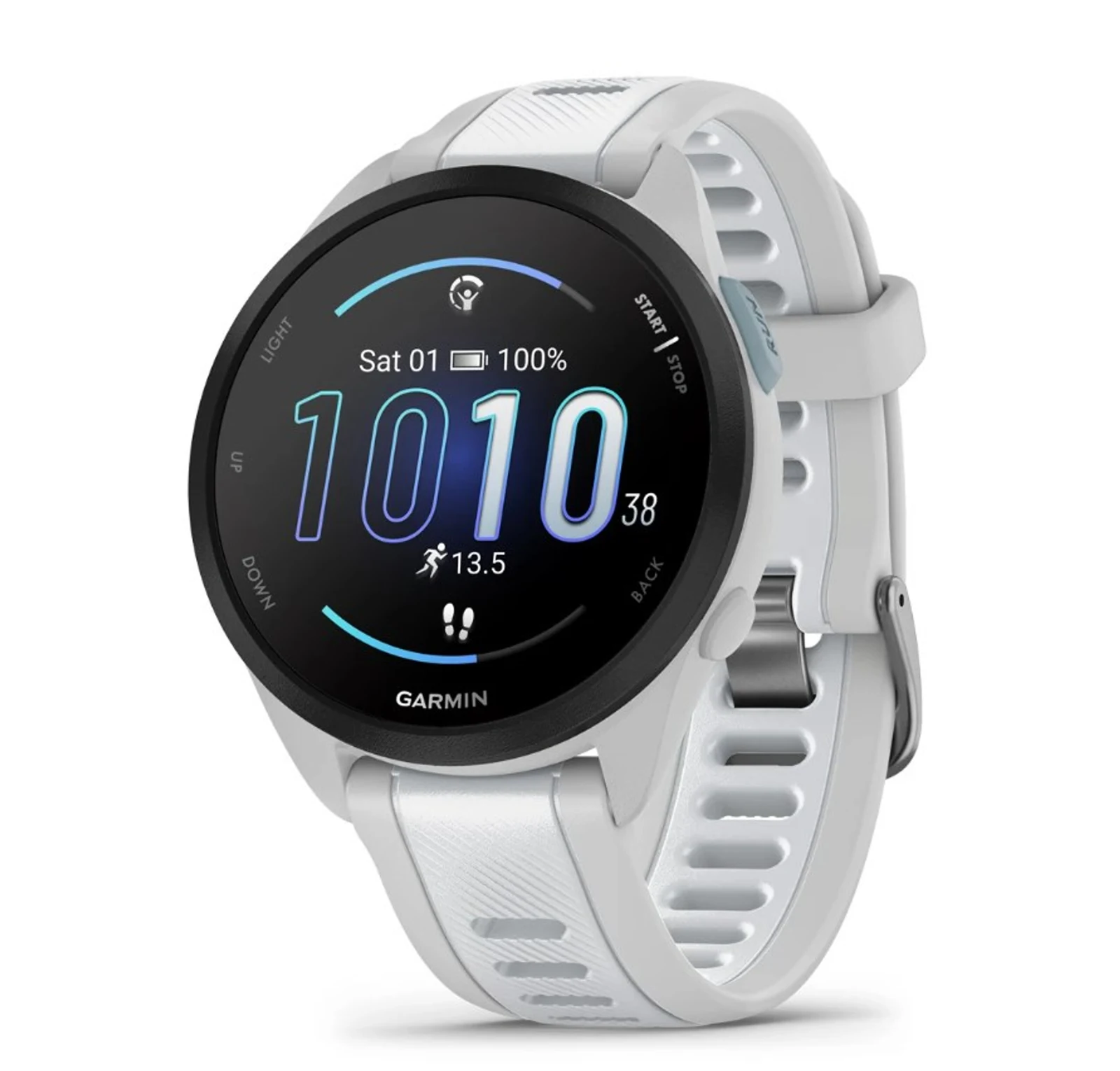 Zegarek sportowy Garmin Forerunner 165, 43 mm, AMOLED, biały szafir — zdjęcie 1 z 7