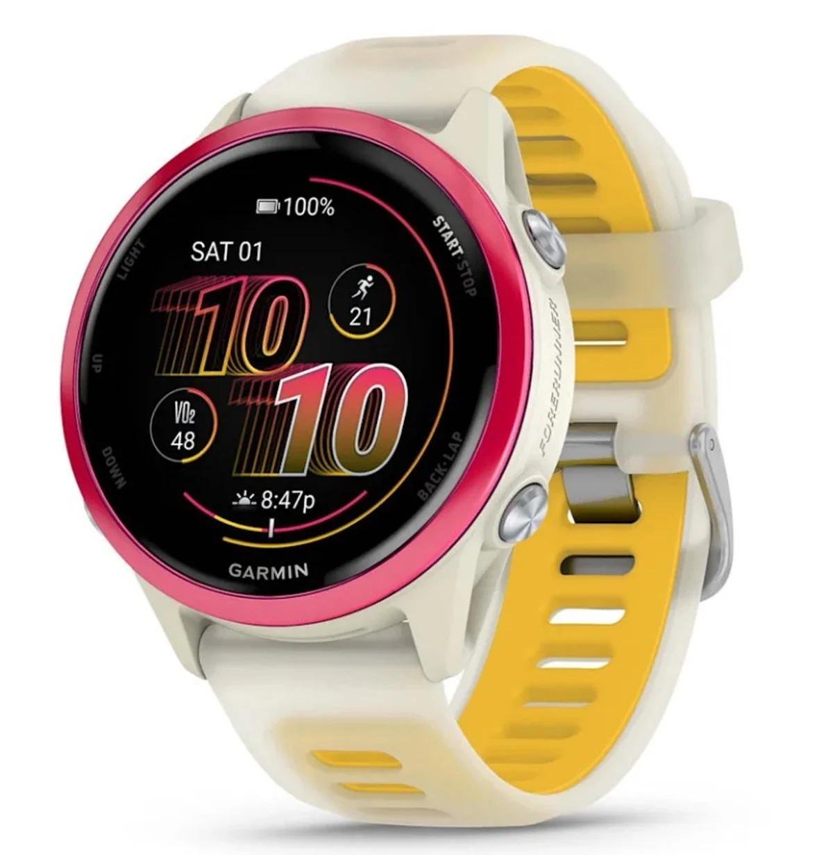 Zegarek Garmin Forerunner 570 42mm Bone/Raspberry Aluminium