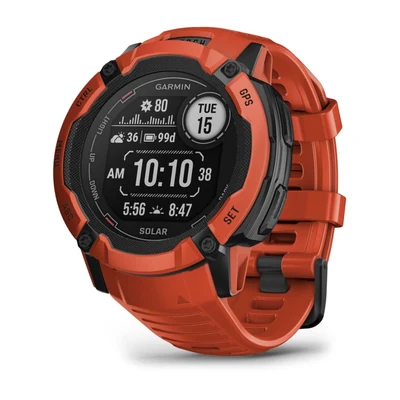 Zegarek sportowy Garmin Instinct 2X Solar, 50 mm, czerwony MIP