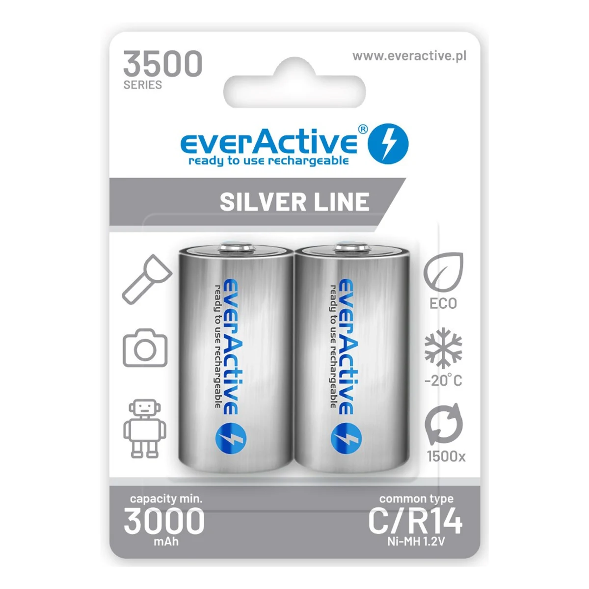 Zestaw akumulatorków everActive EVHRL14-3500 3500mAh