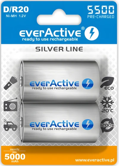 Zestaw akumulatorków everActive EVHRL20-5500 5500mAh