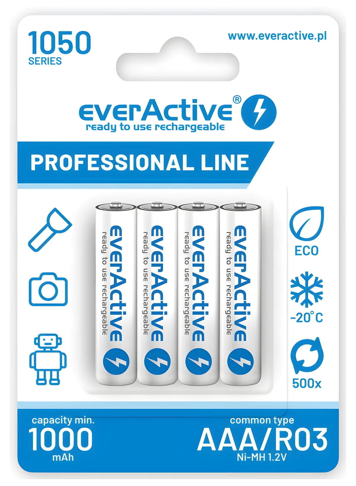 Zestaw akumulatorków everActive Professional line EVHRL03-1050