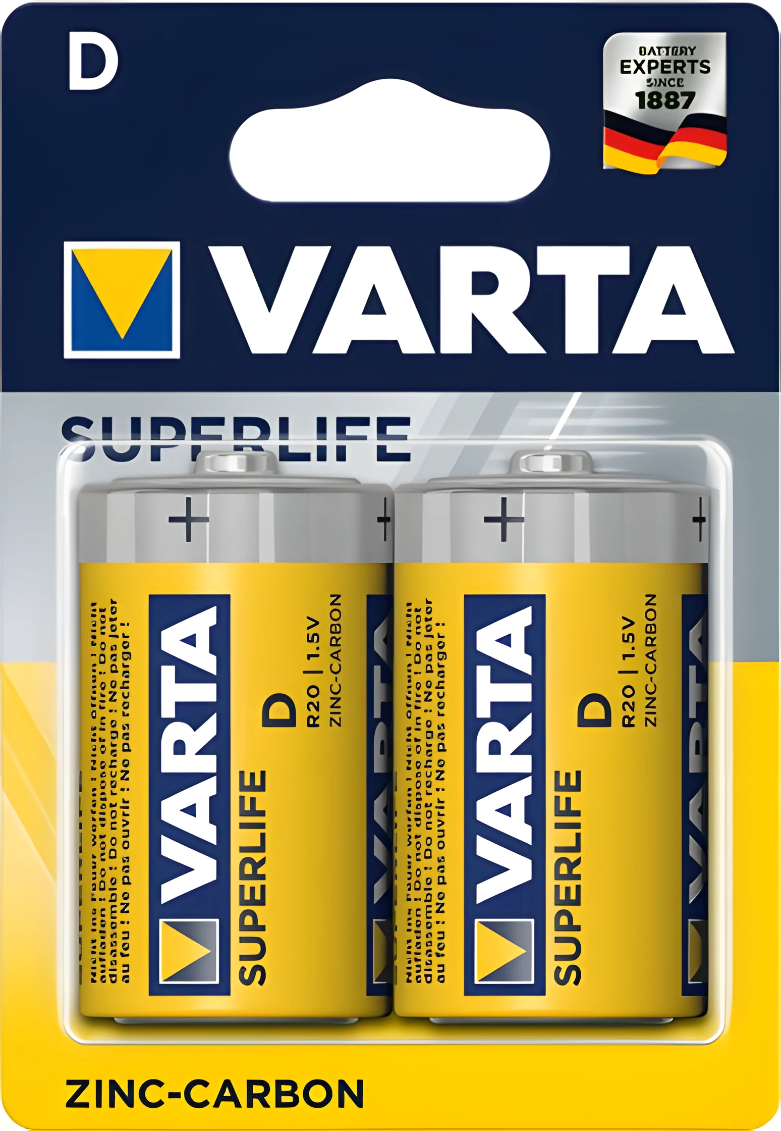 Zestaw baterii VARTA Superlife R20 D (x 2) — zdjęcie 1 z 2