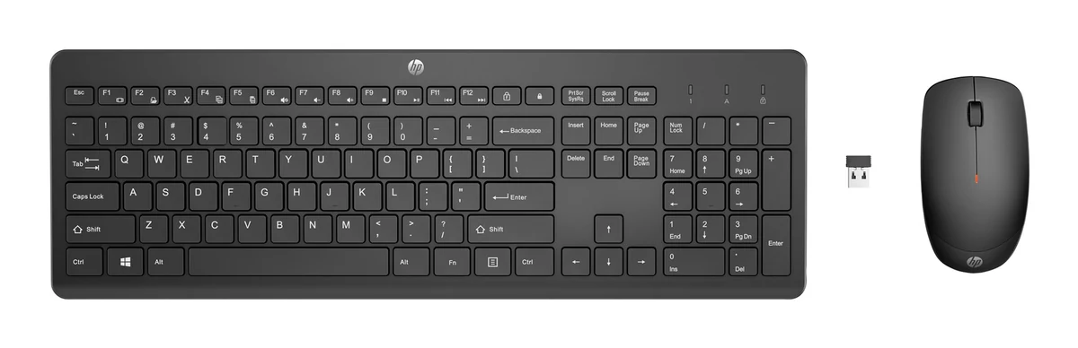 Zestaw klawiatura + mysz HP 230 Wireless Mouse and Keyboard Combo bezprzewodowe czarne 18H24AA#ABB