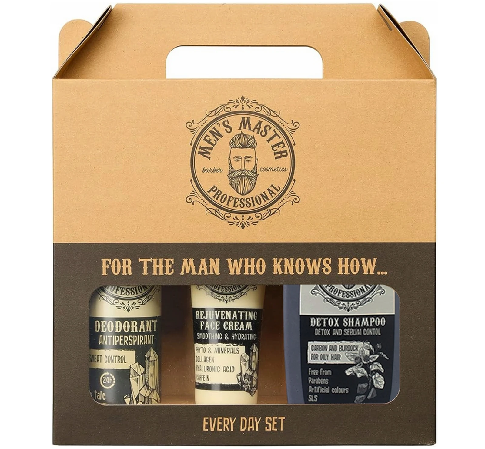 Zestaw MEN`S MASTER 485 ml - Krem, Szampon, Dezodorant