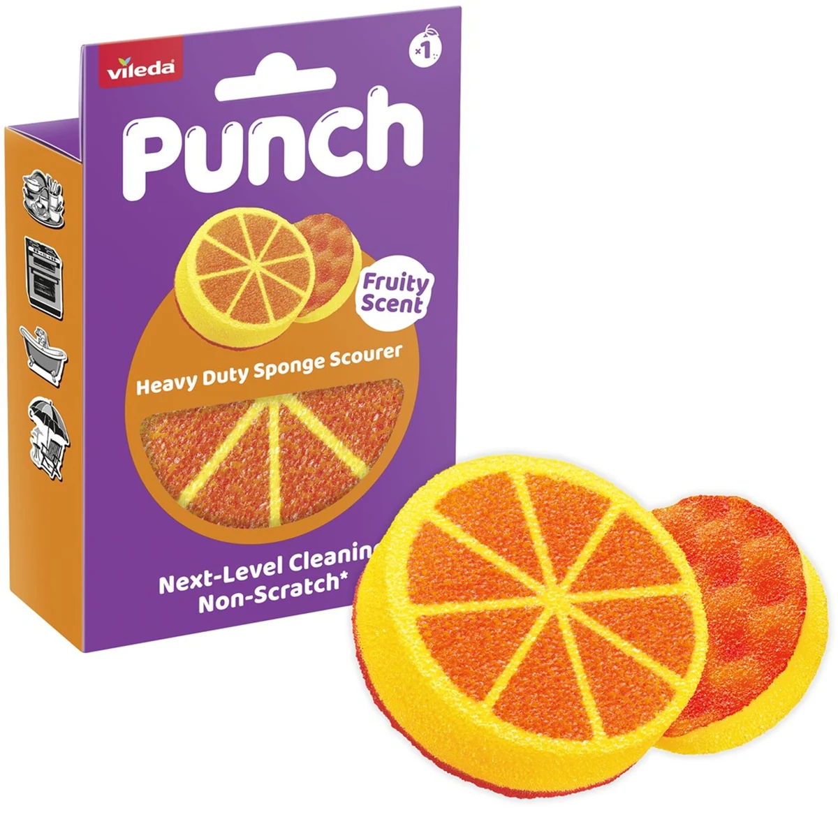 Zmywak Vileda Punch Mocny Pomarańcza 1 szt.