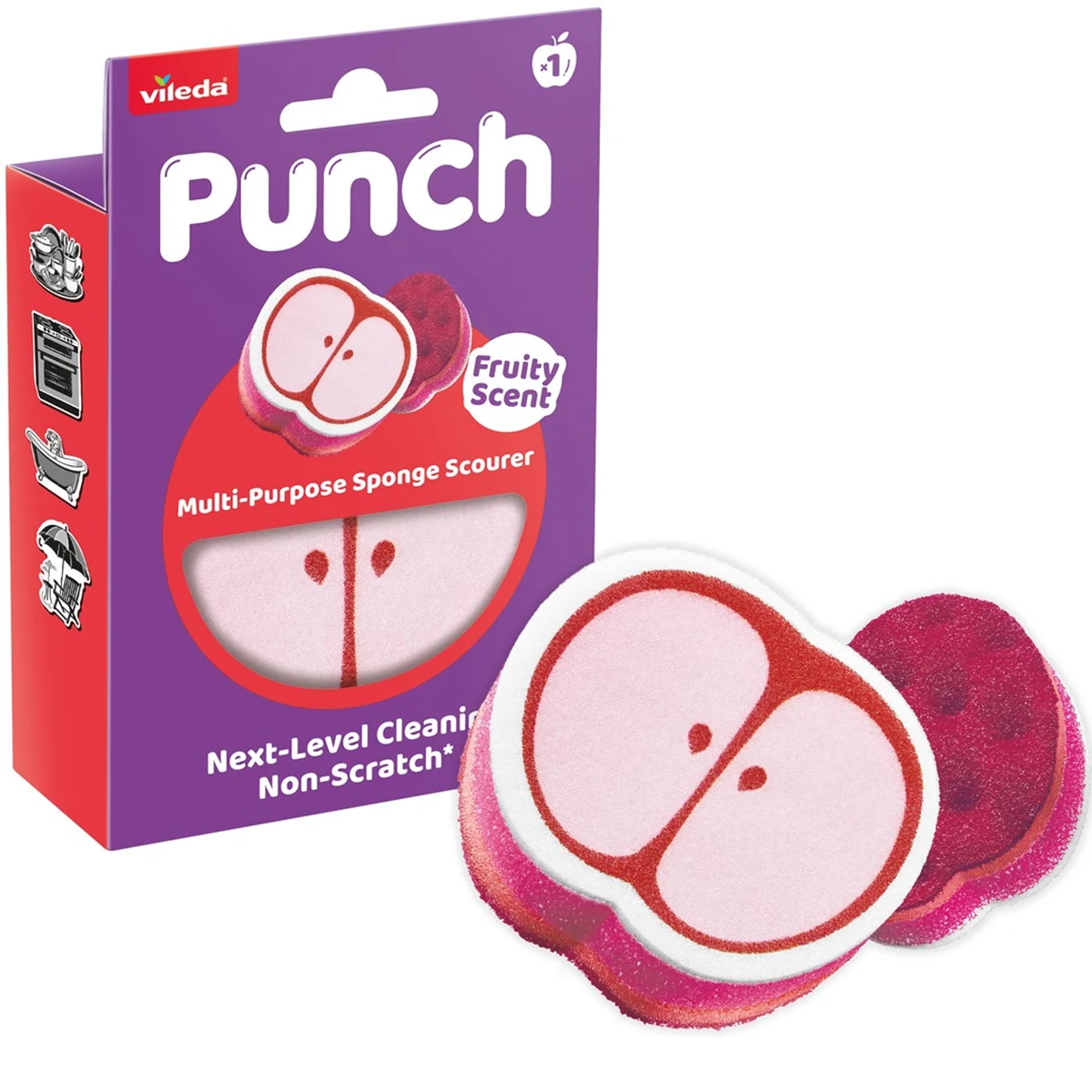 Zmywak kuchenny Vileda Punch Uniwersalny, jabłkowy, 1 szt.
