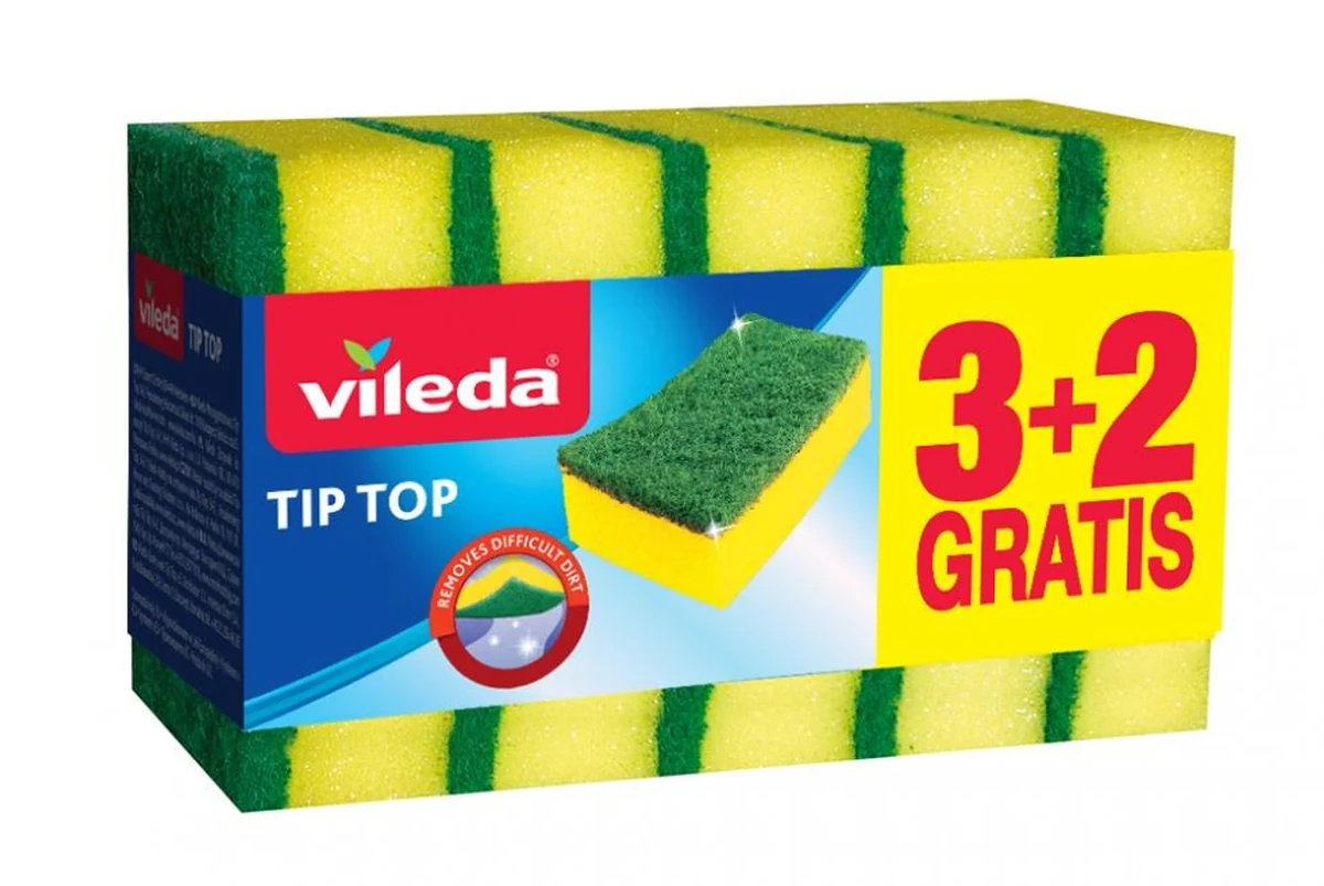 Zmywak kuchenny Vileda Tip-Top, 5 sztuk, certyfikaty CE i WEEE