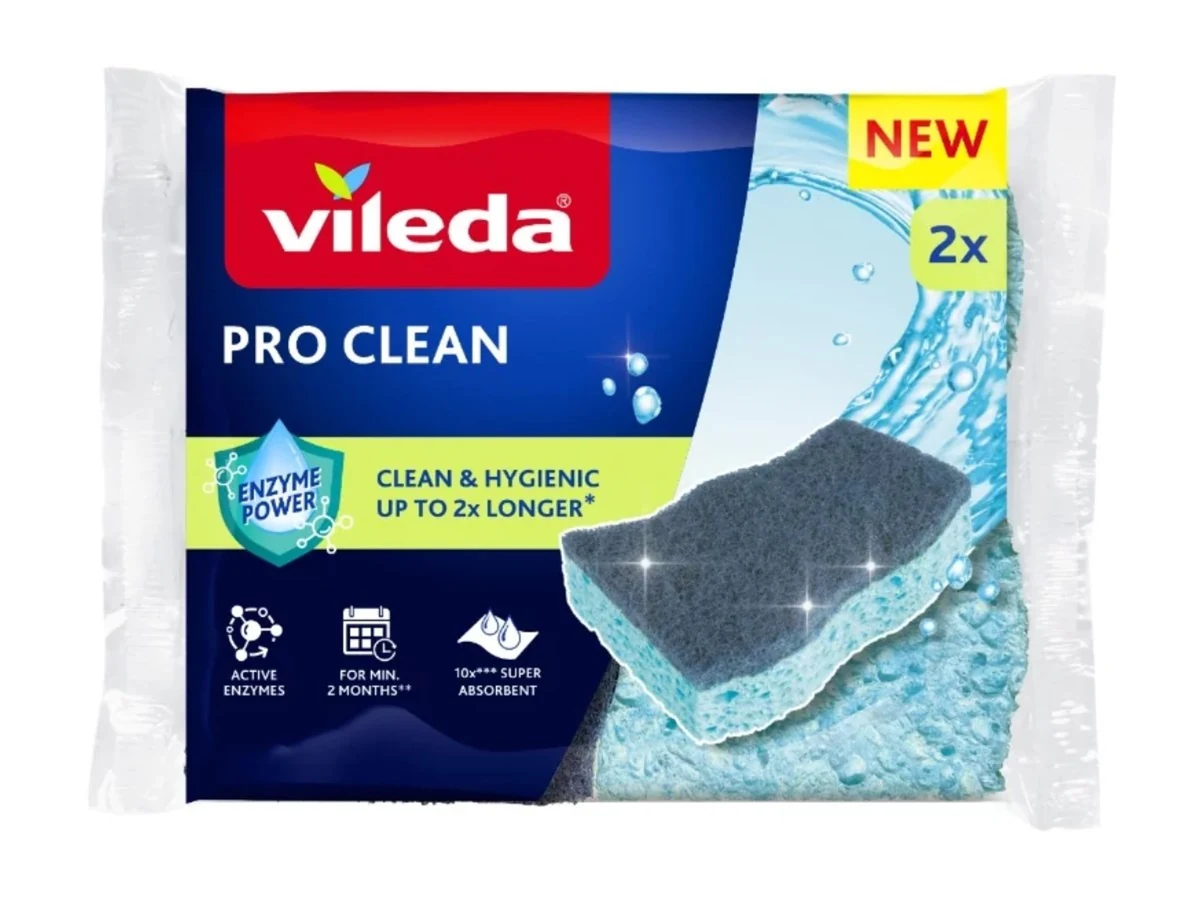 Zmywak wiskozowy z enzymami Vileda Pro Clean 2szt.