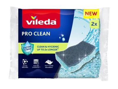 Zmywak wiskozowy Vileda Pro Clean z enzymami (2 sztuki)