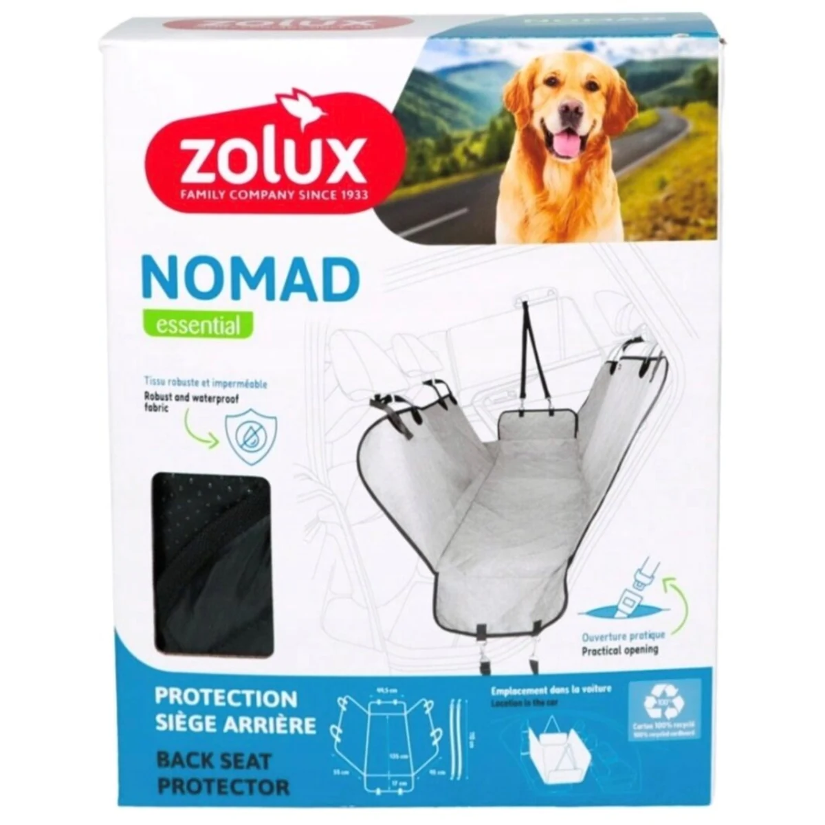 ZOLUX Pokrowiec ochronny na tylne siedzenia samochodowe NOMAD 147x137cm