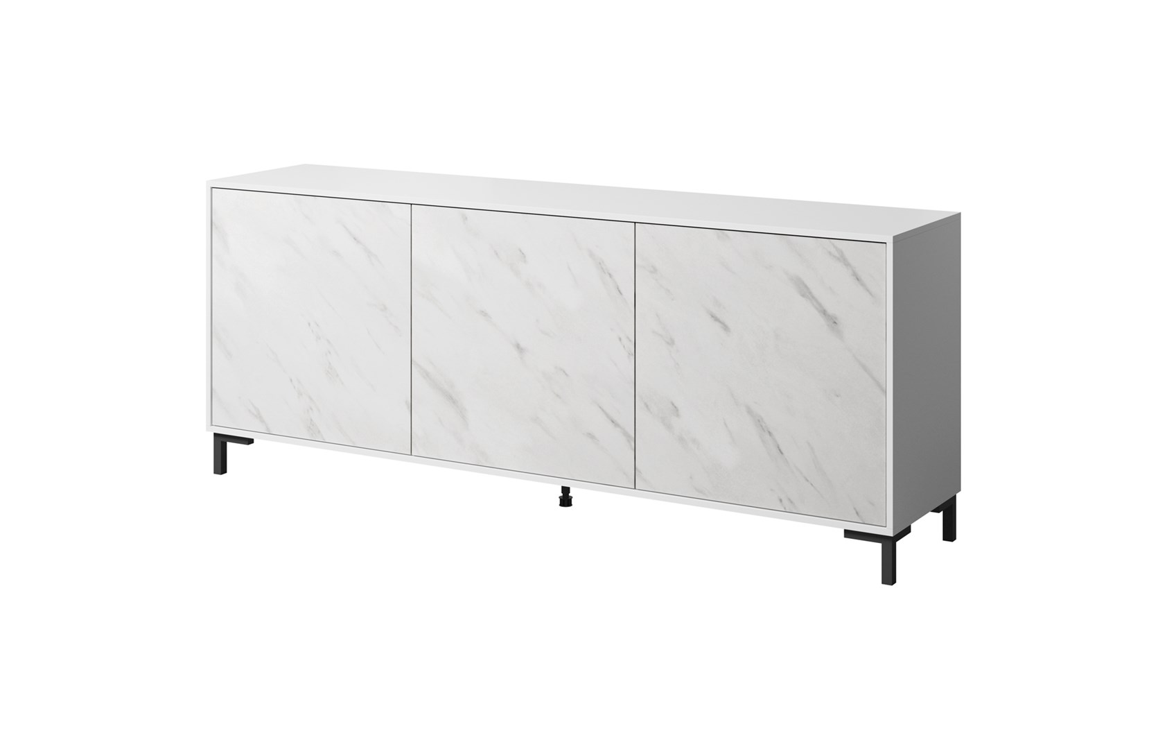 Komoda MARMO 3D 200x45xH80,5 biały mat/marmur biały — zdjęcie 1 z 4
